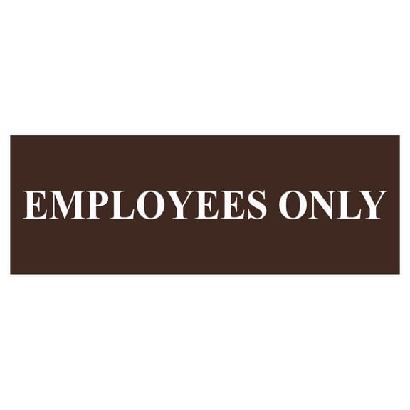 Private Staff Only Sign for Doors Walls, Heavy Duty Material, Clear Office Building Restricted Zone Signage, Dark Brown (5 Pack)