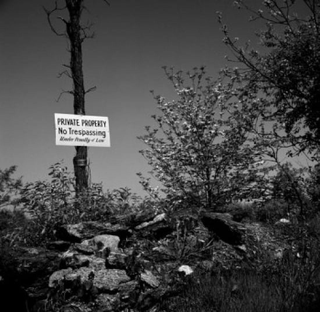 Private property warning sign on tree Canvas Art - (18 x 24)