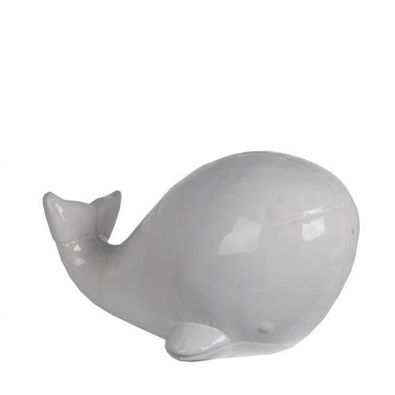 Privilege 20206 Large Ceramic Whale Statuary - White