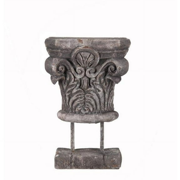 Privilege 66760 10.5 x 5.5 x 16 in. Ceramic Decor on Stand, Grey