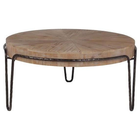 Privilege 71375 Metal Coffee Table, Natural & Black