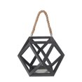 thumbnail image 1 of Privilege 89074 16 x 16 x 13 in. Hexagon Wood Lantern, Black, 1 of 1