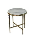 thumbnail image 1 of Privilege 96123 Metal & Marble Accent Table, Gold & White, 1 of 1