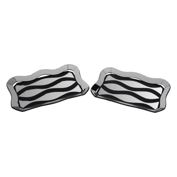 Privilege Silver-tone MDF 2-pece Mirrored Tray Set