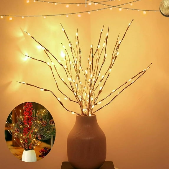 Privilege LED Branch Light, Privilegew/Privileweg LED Branch Light, Lighted Vase Filler Willow Tree, Twinkle Artificial Twig Vase with Illuminate, Home Romantic Decoration (3)