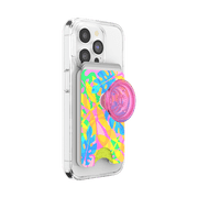 PopSockets Phone Wallet for MagSafe, Phone Card Holder with Grip, Rainbow - Boca Palm