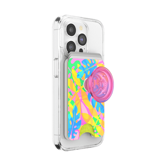 PopSockets Phone Wallet for MagSafe, Phone Card Holder with Grip, Rainbow - Boca Palm