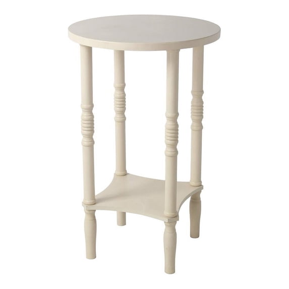 Privilege Transitional Wooden Accent Side Table in Rose White