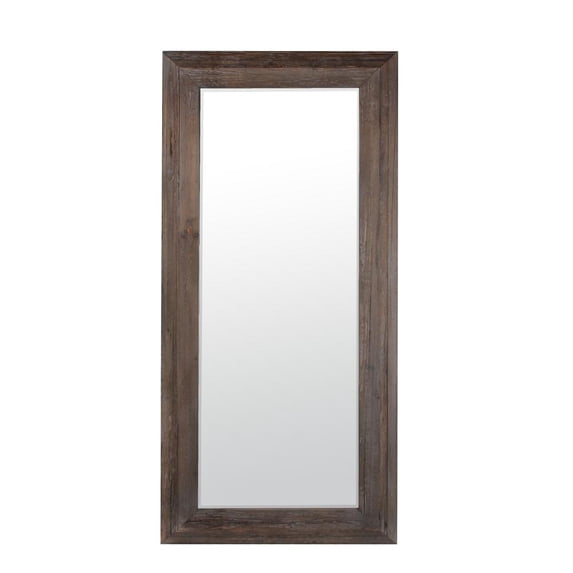 Privilege Transitional Wooden Leaning Beveled Mirror 11095