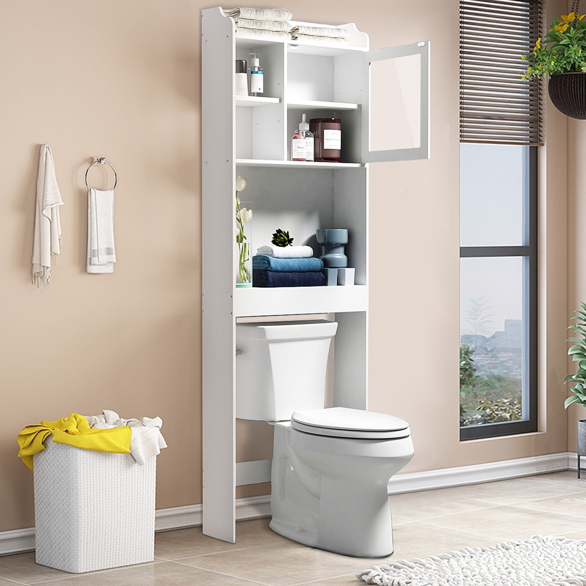 Privimedi Bathroom Cabinet Over the Toilet, Bathroom Storage Space ...
