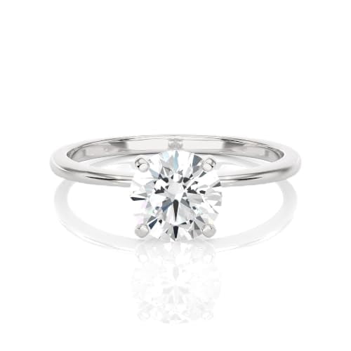 Privosa - 1 Carat IGI Lab Grown Diamond Solitaire Ring in 14K White Gold