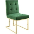 thumbnail image 1 of Modway Privy 18.5" Stainless Steel Velvet Dining Chair in Gold/Emerald, 1 of 7