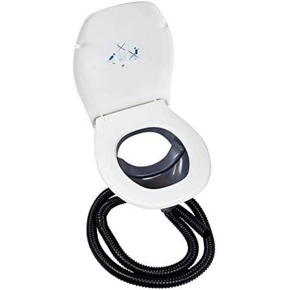 Privy Urine-Separating Toilet Seat Kit, Grey Bowl | Hinged Lid, Non-Electric, For DIY Compost Toilet Builds, For Cabins, Sheds & Off-Grid Settings