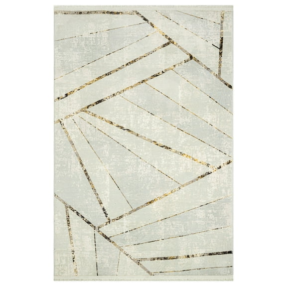 Priya Modern Beige Bamboo Area Rugs for Living Room Washable Rugs Boho Moroccan Area Rug Soft Geometric Bohemian Distressed Indoor Rug for Bedroom Dining Room Office Foldable Nonslip Rug