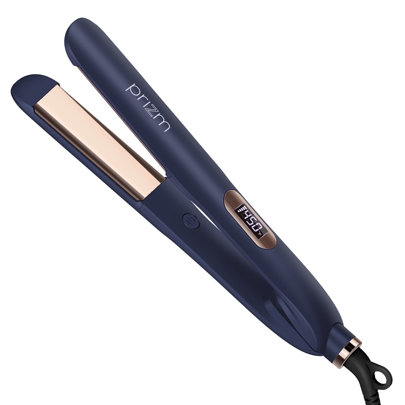 Hair Straightener Flat Iron For Hair, Prizm 1.25 inch Ionic Ceramic Straightening and Culer with LCD Display, Dual Voltage, Prussian Blue