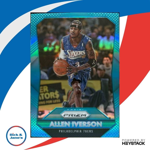 Prizm Allen Iverson #286 Base Light Blue Prizms Panini Philadelphia 76ers Basketball Card
