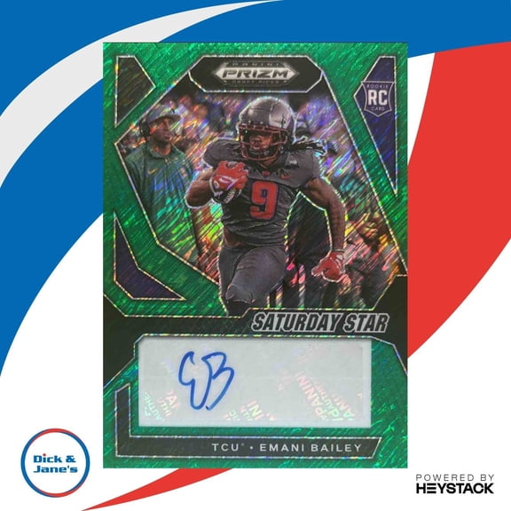 Prizm Draft Picks Emani Bailey #SSS-EBY Saturday Star Signatures Green Shimmer