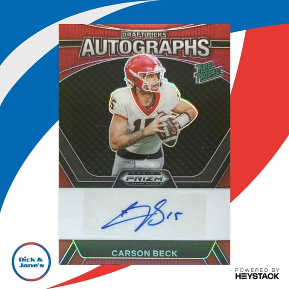Prizm Draft Picks Red Draft Pick Autograph #DPA-CBE Carson Beck Georgia Bulldogs Football Card