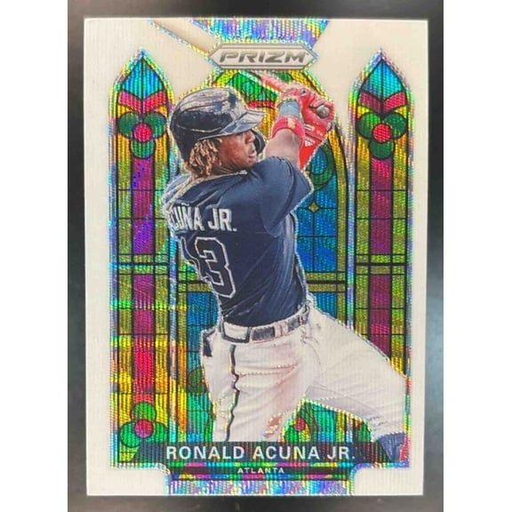 Panini Prizm Stained Glass White Wave SG-4 Ronald Acuna Jr Baseball Card Atlanta Braves