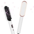 thumbnail image 1 of GEM Ionic Hair Straightener Brush with 4 Temperature Settings, LED Display, Dual Voltage, White, 1 of 7