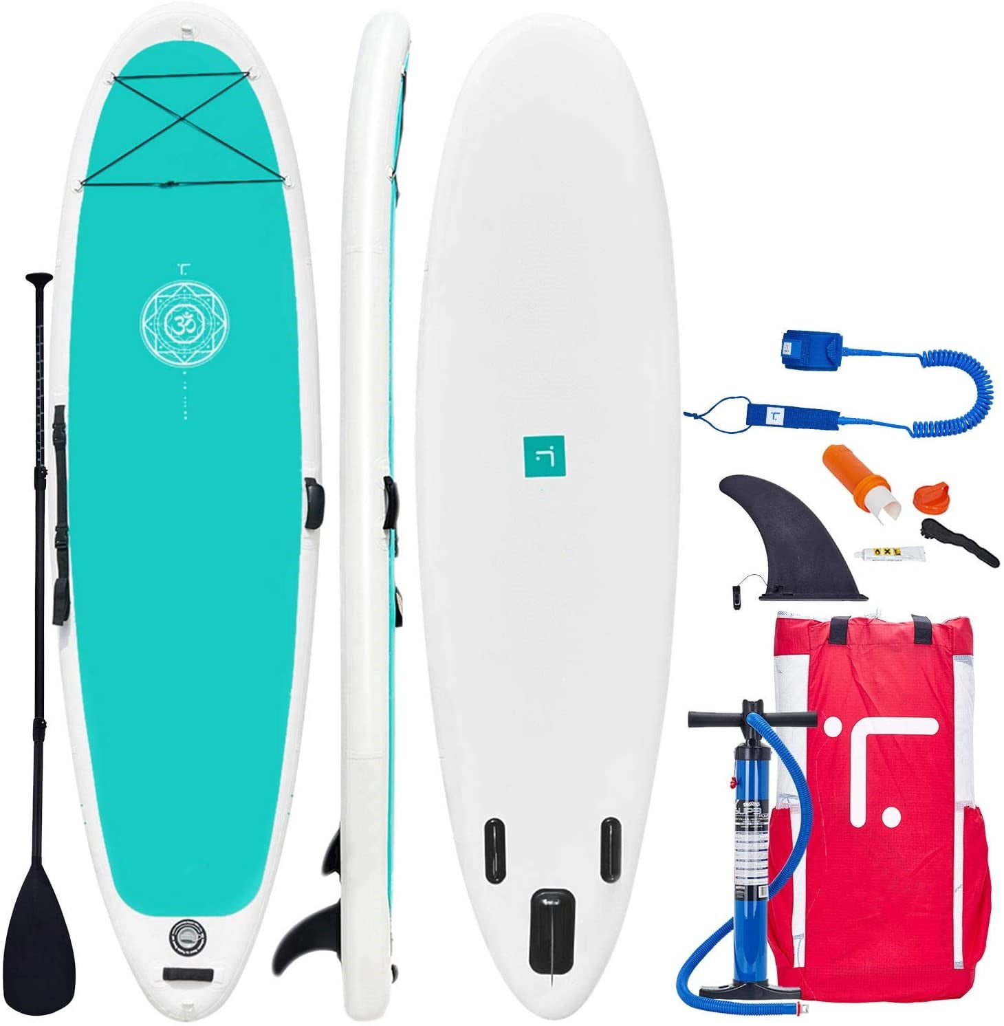 10.8' Inflatable Stand Up Paddle Boards with Premium SUP Paddle Board Accessories, Wide Stable Design, Non-Slip Comfort Deck