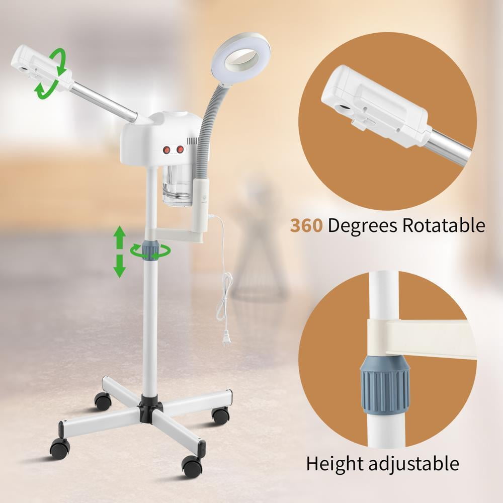 Pro 2 in 1 Facial Steamer 5X Magnifying Lamp Hot Ozone Machine Spa