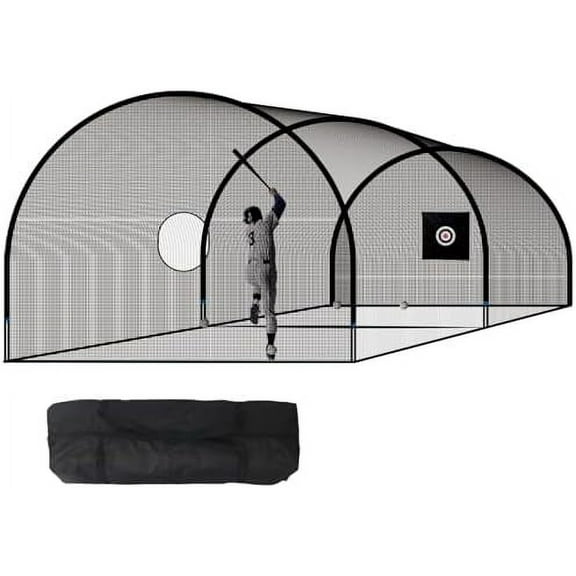 Pro 20FT Baseball Batting Cage Net and Frame, Baseball & Softball Hitting Cage Netting for Pitching Training in The Backyard - with Pitching Backstop and Carry Bag$$Sport & Recreation Other