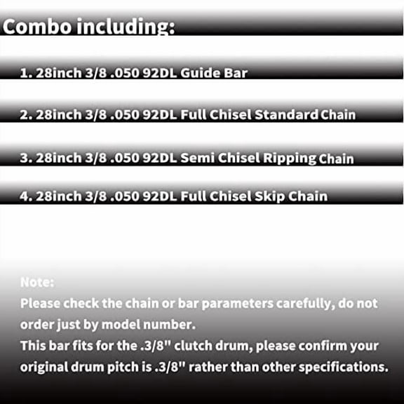 Pro 28inch Holzfforma Guide Bar Standard Ripping Skip Chain 3/8 .050 92DL Combo Compatible With Stihl MS360 MS361 MS362 MS380 MS390 MS440 MS441 MS460 MS461 MS660 MS661 MS650 Chains
