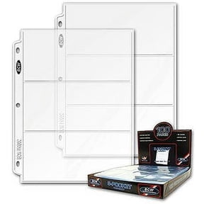 Pro 3-Pocket Currency Page (Qty=50 Pages)