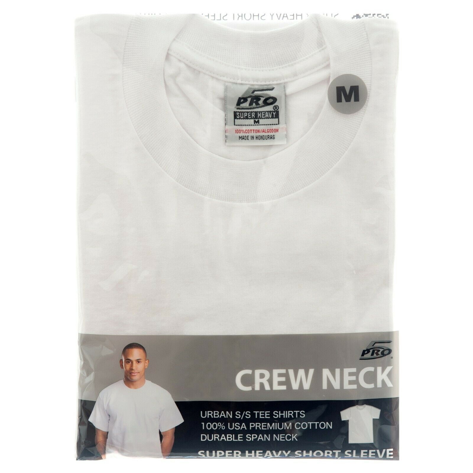 Pro 5 Men's Crew Neck Tee Shirts - White M (1 PACK) - Walmart.com