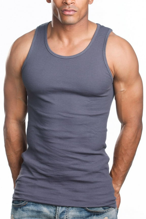 Mens A-Shirts 3 Pack Undershirt,Dark Grey,Medium