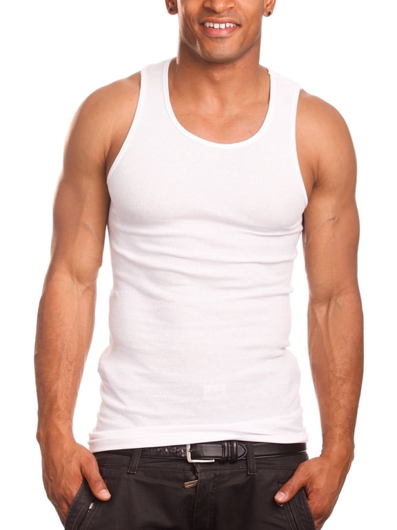 Mens A-Shirts 3 Pack Undershirt,White,Large