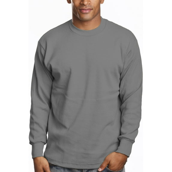Pro 5 Mens Casual Long Sleeve Thermal,Dark Grey,Small