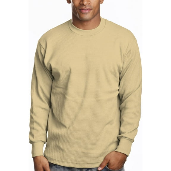 Pro 5 Mens Casual Long Sleeve Thermal,Khaki,XL