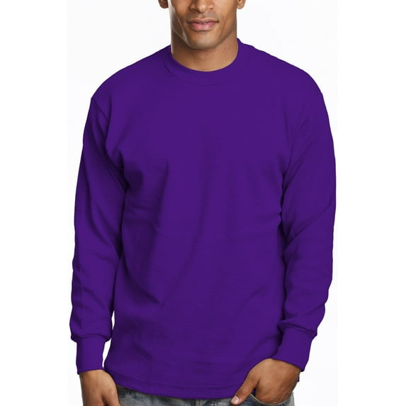 Pro 5 Mens Casual Long Sleeve Thermal,Purple,3XL