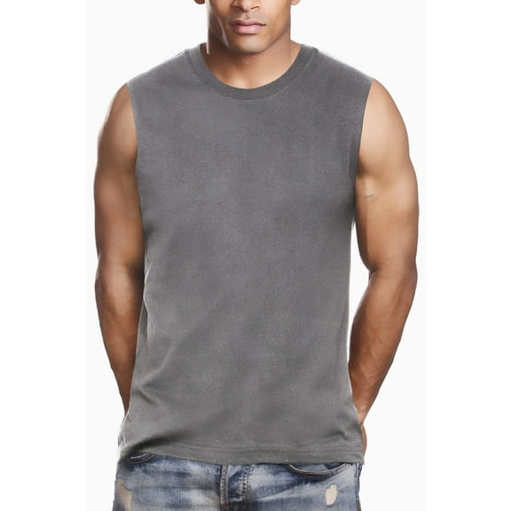 Pro 5 Mens Muscle Tank Top,Heather Grey,2XL
