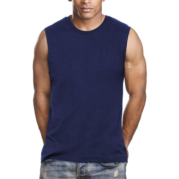 Pro 5 Mens Muscle Tank Top,Navy Blue,Large