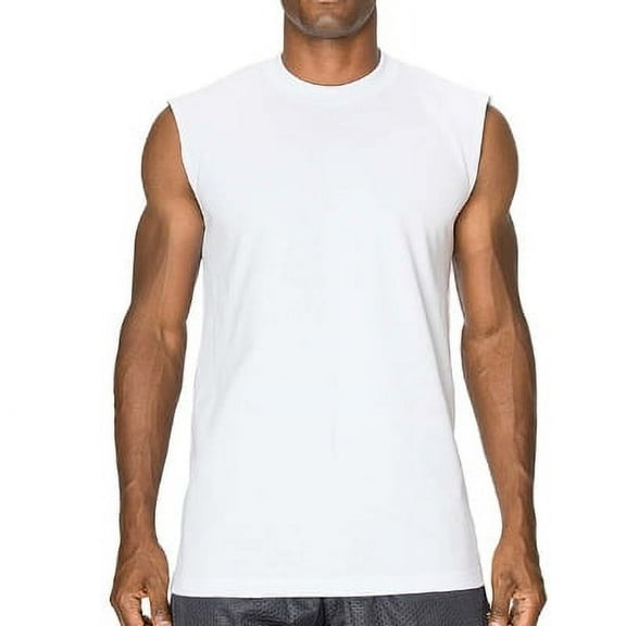 Pro 5 Mens Muscle Tank Top,White,Small
