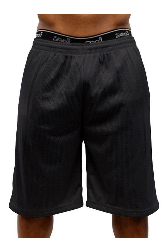 Mens Plain Mesh Shorts,Black,Large