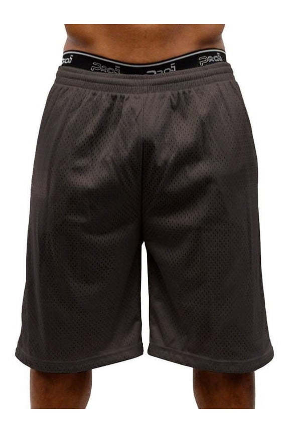 Mens Plain Mesh Shorts,Dark Grey,Large