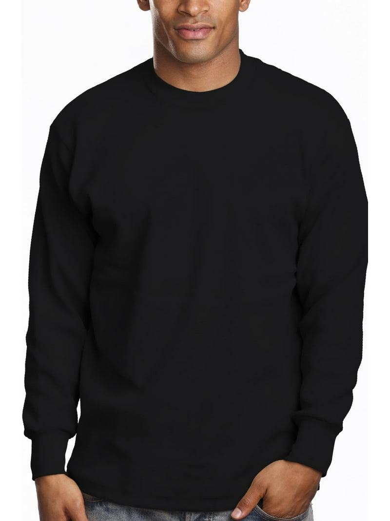 Pro 5 Mens Super Heavy Long Sleeve Tee Shirt in Black, Size 5XL