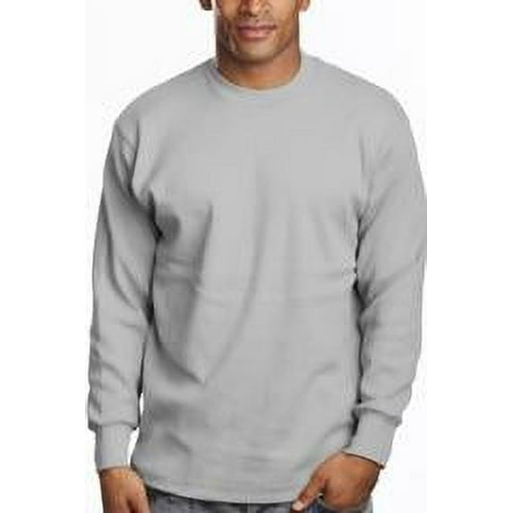 Pro 5 Super Heavy Mens Long Sleeve T-Shirt,Heather Grey,5XL