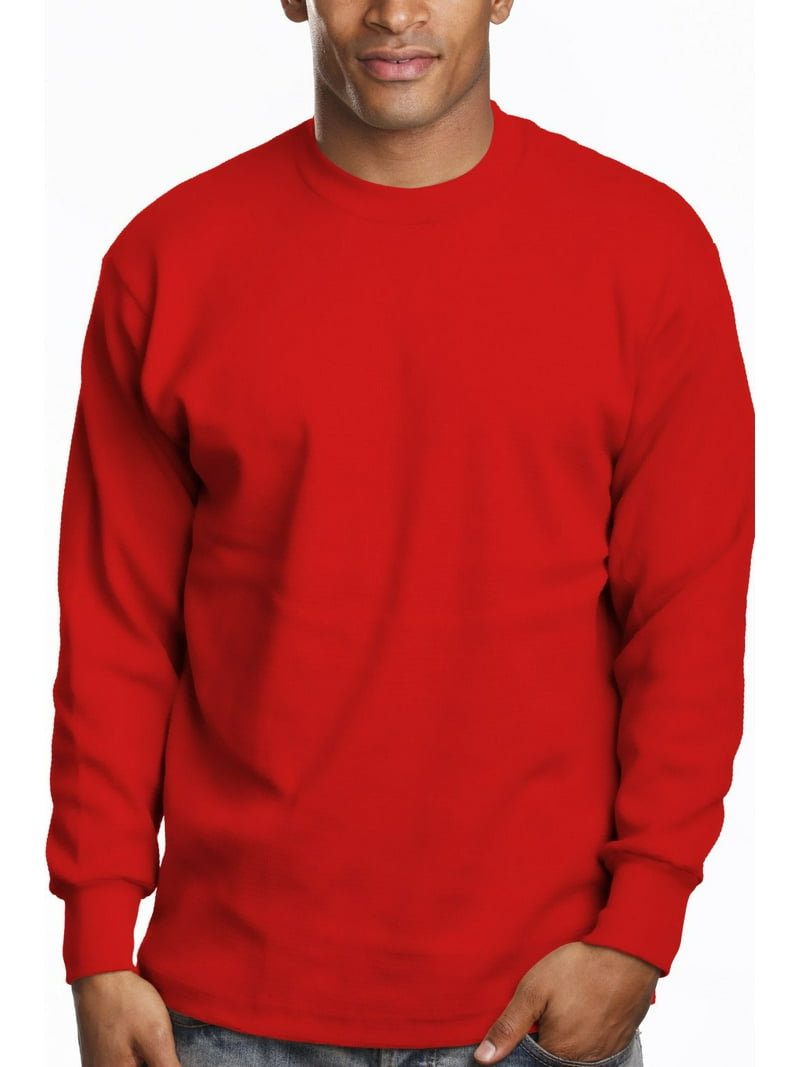 PRO Heavy Mens Long Sleeve T-Shirt, Red, 4XL Tall