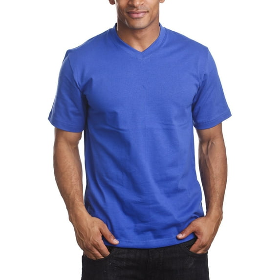 Pro 5 V-Neck Mens Short Sleeve T-Shirt,Royal Blue,5XL