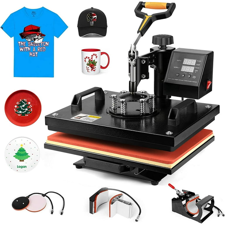 5-in-1 Heat Press 11 x 15 Swing Arm, Mug, Hat & Plate Press