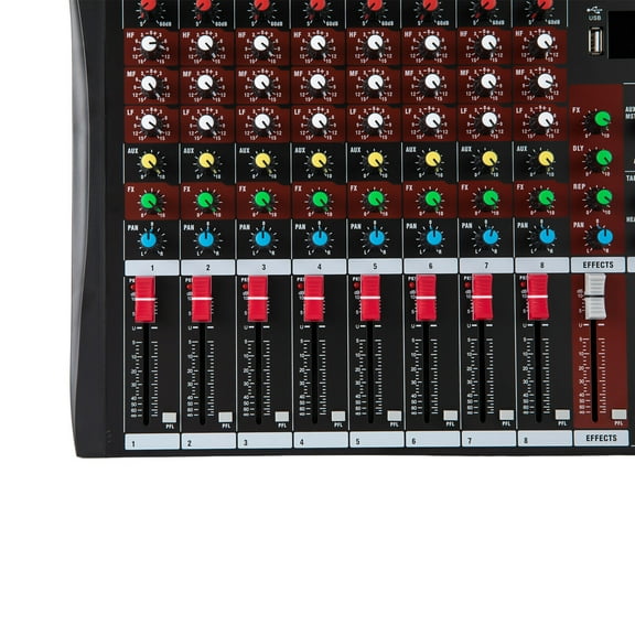 Pro 8 Channel Bluetooth Studio Audio Mixer Live Sound Mixing Console with USB