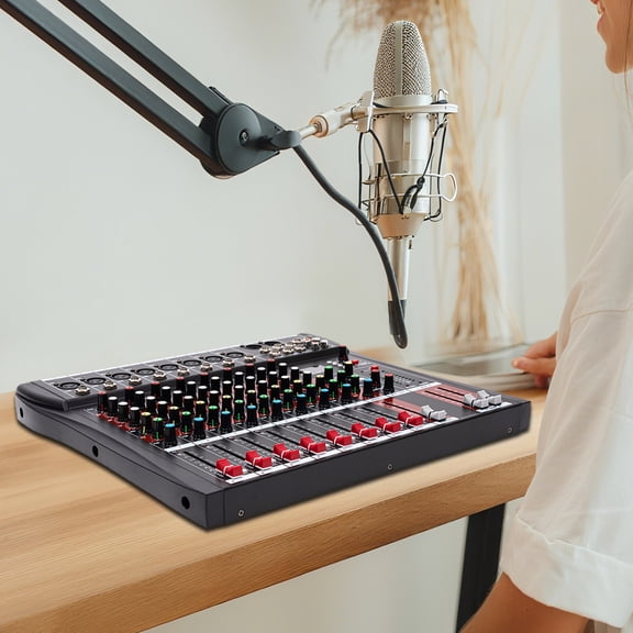 Pro 8 Channel Bluetooth Studio Audio Mixer Live Sound Mixing Console with USB