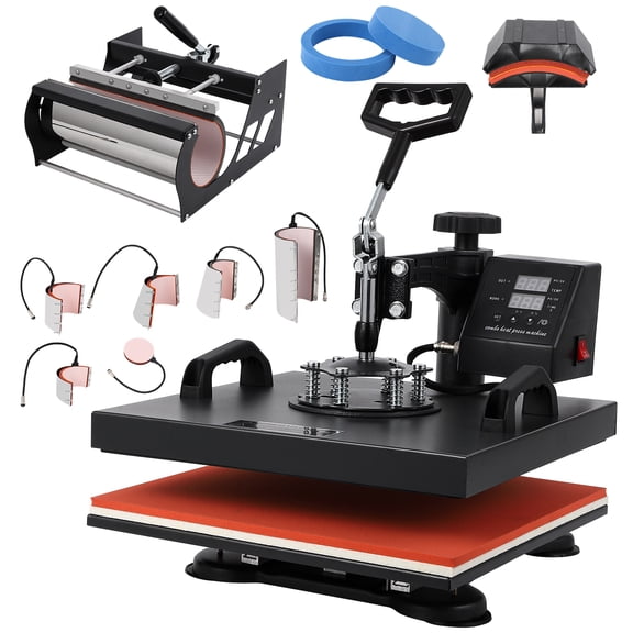 Pro 9 in 1 Heat Press 15x15 Inch with 30OZ Tumbler Press, 360-Degree Swing Away Digital Multifunction Heat Transfer Machine for T-Shirts, Tumblers, Mugs, Hats, Caps, and Plates
