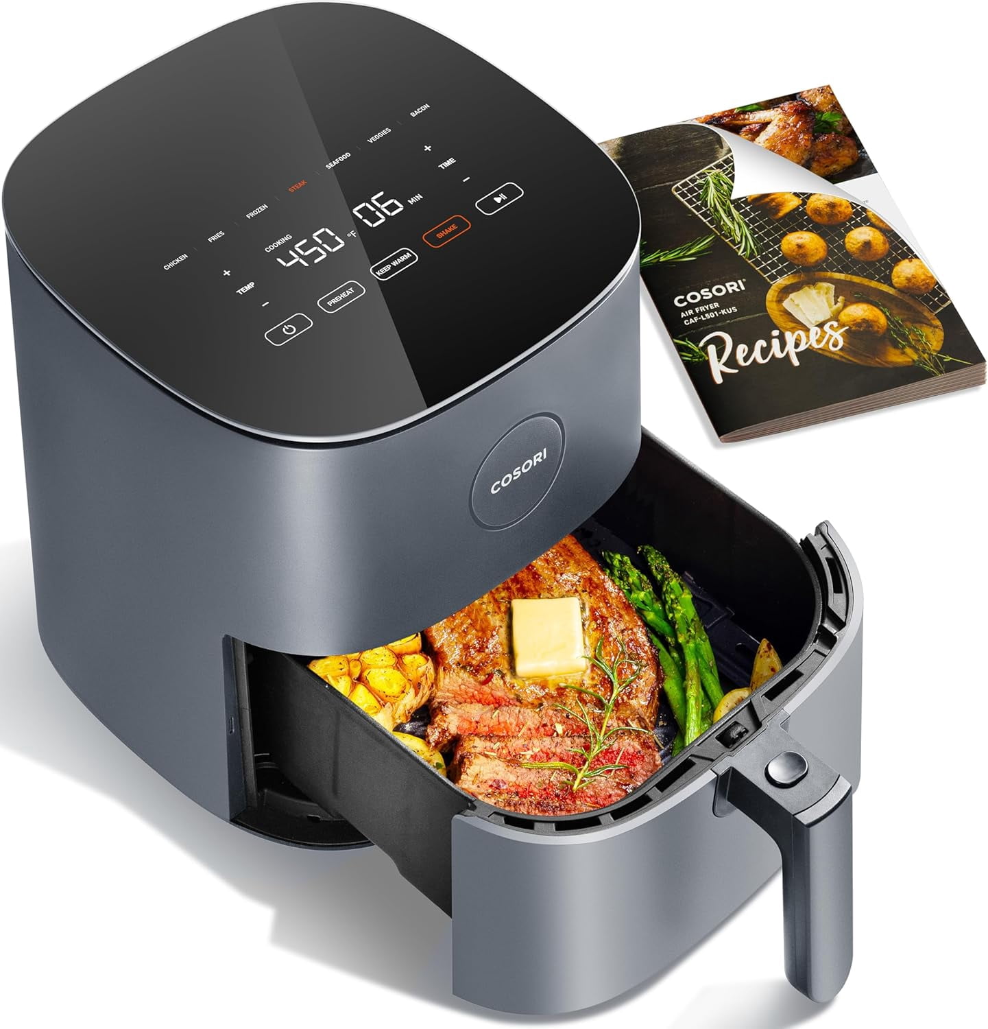 Pro 9-in-1, Compact 5QT, Ceramic Coating, 450℉: Half Time & Chef-Grade ...