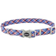 Pro Active Woven Reflective Dog Collar - Cobalt Crossed - Small - 5/8", Adjustable 8-12" Neck, Lightweight & Breathable, Pet Safety Reflective Strips
